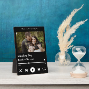 Custom photo music song playlist for couples plaque