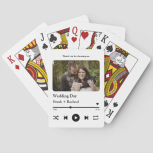 Custom photo music song playlist for couples poker cards
