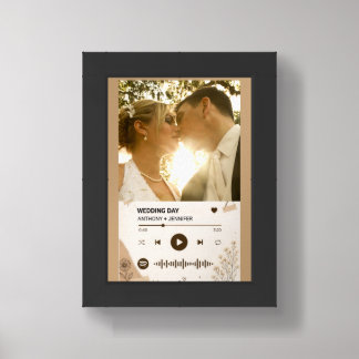 Custom Photo Music Wildflower Wedding Day Framed Art