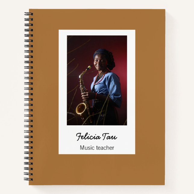 Custom photo musician brown notebook (Front)