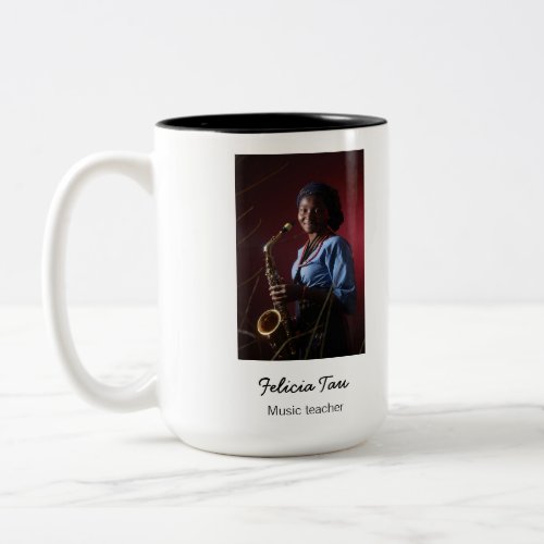 Custom photo musician white Two_Tone coffee mug