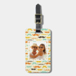 Custom Photo Mustache pattern 3 Luggage Tag