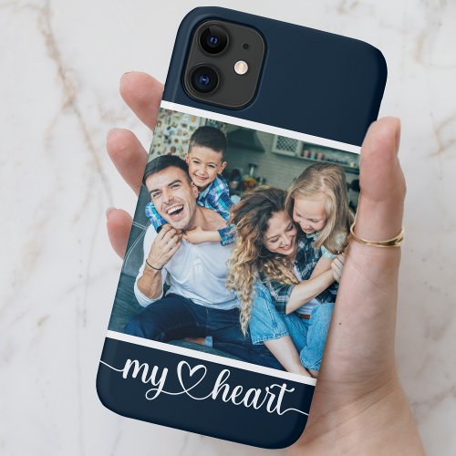 Custom Photo My Heart Brush Script with Heart iPhone 11 Case