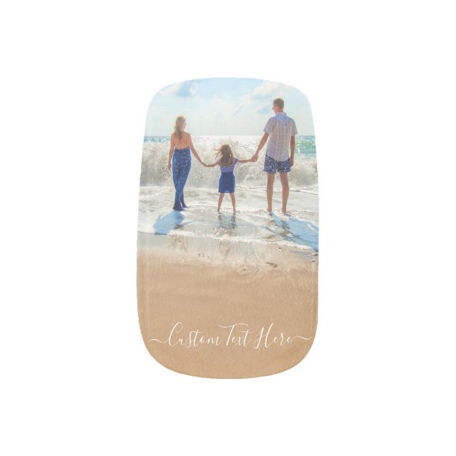Custom Photo Nail Art with Your Photos and Text (Left Thumb)