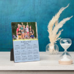 Custom Photo Name 2024 Calendar Light Blue Desktop Plaque<br><div class="desc">Keep the people you love nearby with a personalized 2024 calendar desktop plaque. Replace the sample photo and name with your own in the sidebar. The custom text is in a modern black script font. Below it is an easy to read black 2024 calendar on a light blue background. Makes...</div>