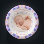 Custom Photo Name Age Pink Purple Birthday Star Paper Bowls<br><div class="desc">Custom Photo Name Age Soft Pastel Pink Purple Geometric Magic Summer Star Dopamine Decor Birthday Paper Bowls. A pretty, trendy art design party bowl. A lovely, cheerful, and happy design to accessorize your celebration. Bring modern magical, summertime vibes to your baby girl’s birthday. A great, fun accessory keepsake for a...</div>