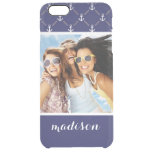 Custom Photo &amp; Name Anchor pattern Clear iPhone 6 Plus Case