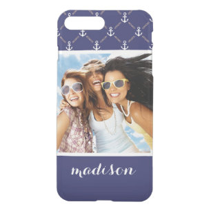 Custom Photo & Name Anchor pattern iPhone 8 Plus/7 Plus Case