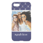 Custom Photo &amp; Name Anchor pattern iPhone SE/8/7 Case