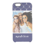Custom Photo &amp; Name Anchor pattern Clear iPhone 6/6S Case