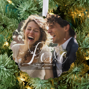 Custom Photo, Name, and Text  Ornament Card