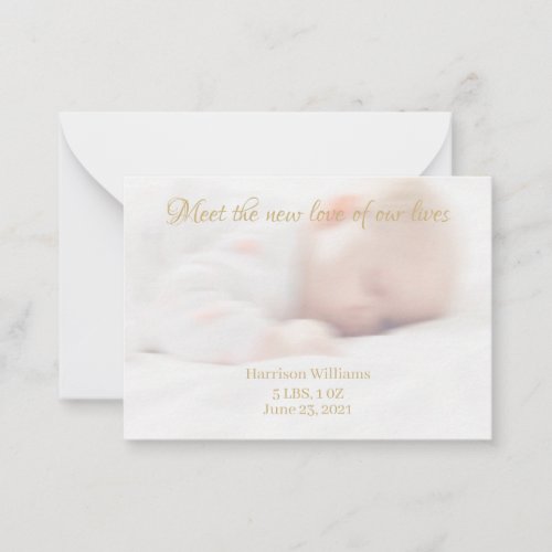 Custom photo name Baby Birth Announcement card