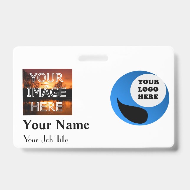 Custom Photo Name Badge Template (Front)