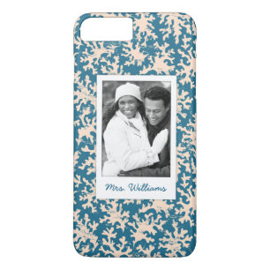 Custom Photo & Name Beautiful Coral Pattern iPhone 8 Plus/7 Plus Case