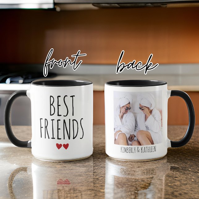 Custom Photo & Name Best Friends Mug, BFF Gift Mug (best friends mug, custom photo mug, personalized gift for friend, custom name mug, BFF gift)