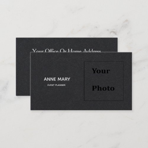 Custom Photo Name Black White Professional Modern Business Card