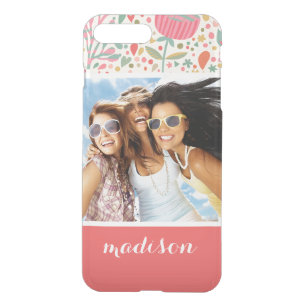 Custom Photo & Name Bright floral pattern iPhone 8 Plus/7 Plus Case