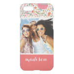 Custom Photo &amp; Name Bright floral pattern iPhone SE/8/7 Case