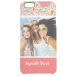 Custom Photo &amp; Name Bright floral pattern Clear iPhone 6 Plus Case
