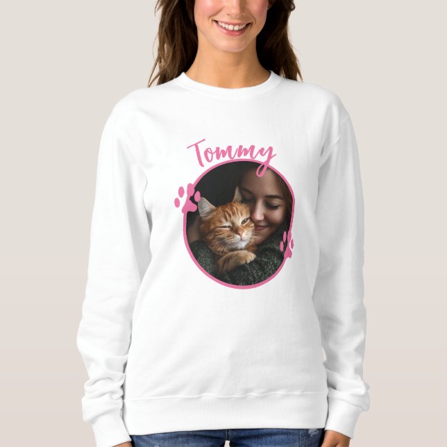 Custom Photo & Name Cat Lover Sweatshirt  (Front)