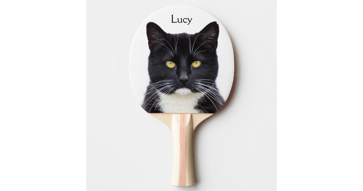 Cat Paddle Design Custom Photo Name Cat Ping Pong Paddle | Zazzle