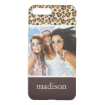 Custom Photo &amp; Name Cheetah skin pattern iPhone 8 Plus/7 Plus Case