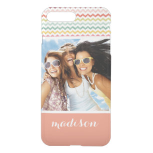Custom Photo & Name Chevron Pattern 4 iPhone 8 Plus/7 Plus Case