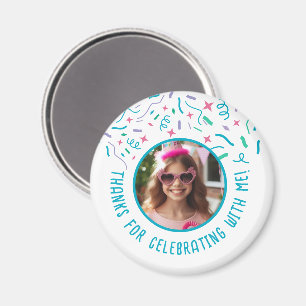 Custom Photo Name Confetti Celebration Thank You  Magnet
