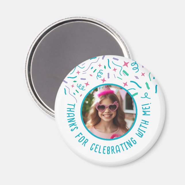Custom Photo Name Confetti Celebration Thank You  Magnet (Front/Back)