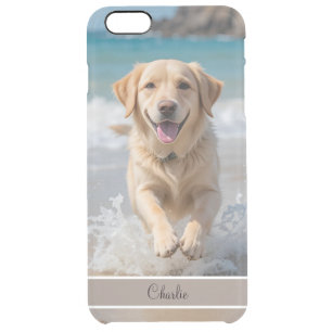 Custom Photo Name - Cuddle Your Furry Friend Clear iPhone 6 Plus Case