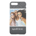 Custom Photo &amp; Name Damask Pattern 6 iPhone 8 Plus/7 Plus Case