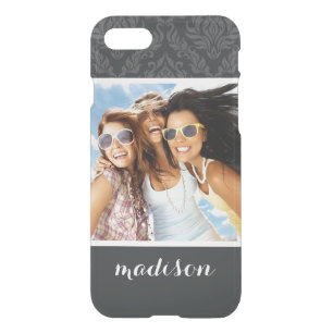 Custom Photo & Name Damask Pattern 6 iPhone SE/8/7 Case