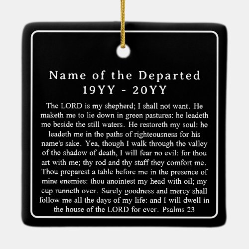 Custom Photo Name Dates Bible Remembrance Memorial