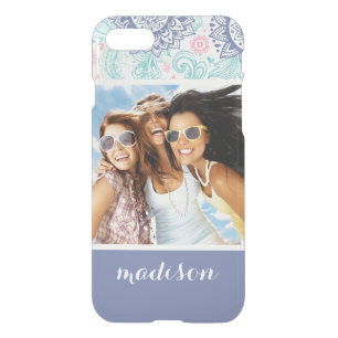 Custom Photo & Name Ethnic Paisley Pattern iPhone SE/8/7 Case