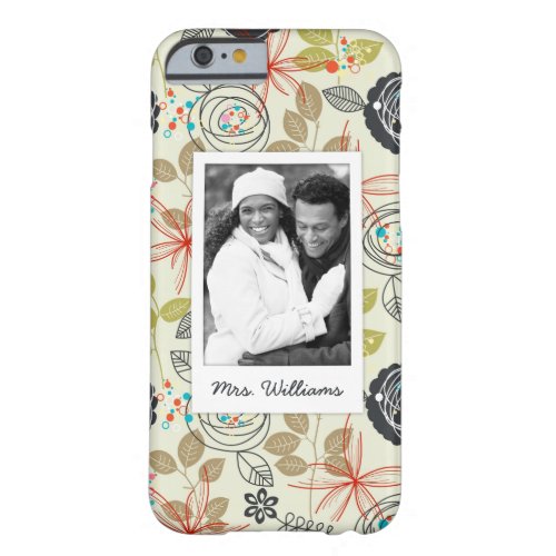 Custom Photo  Name Floral background 3 Barely There iPhone 6 Case