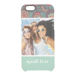Custom Photo &amp; Name floral cartoon pattern Clear iPhone 6/6S Case