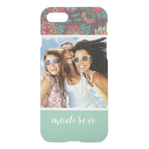 Custom Photo & Name floral cartoon pattern iPhone SE/8/7 Case