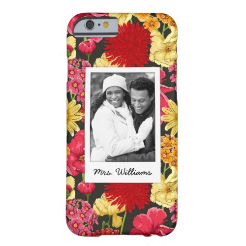 Custom Photo  Name Floral wallpaper watercolor Barely There iPhone 6 Case
