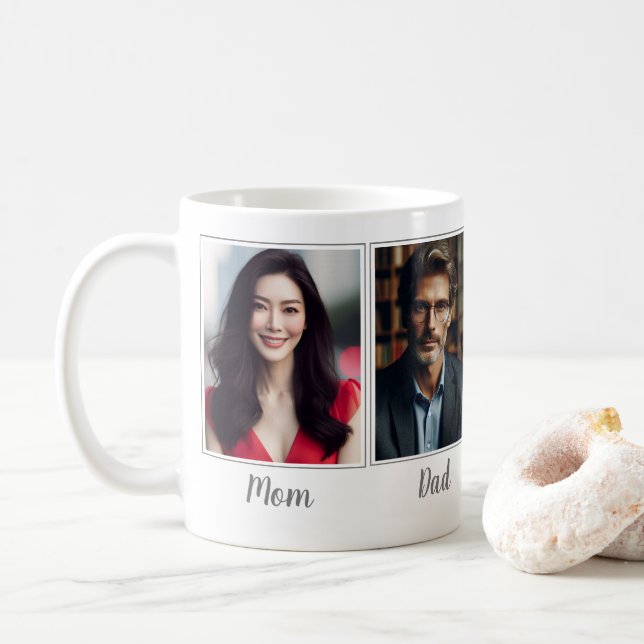 Custom Photo, Name for Family Friends Grandparents Coffee Mug (With Donut)