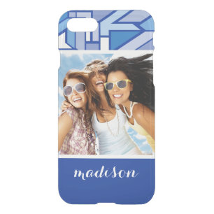 Custom Photo & Name Geometric pattern 2 iPhone SE/8/7 Case