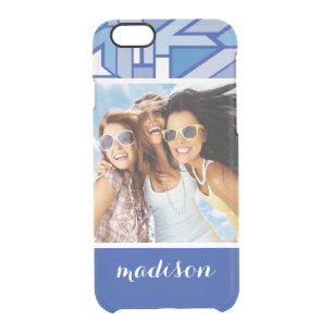 Custom Photo & Name Geometric pattern 2 Clear iPhone 6/6S Case