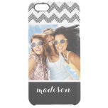 Custom Photo &amp; Name Geometric zigzag pattern Clear iPhone 6 Plus Case