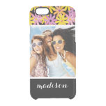 Custom Photo &amp; Name Gerbera flowers pattern Clear iPhone 6/6S Case