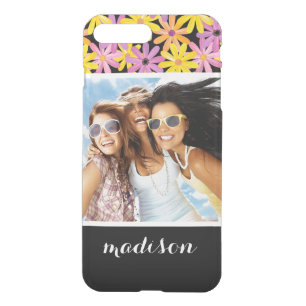 Custom Photo & Name Gerbera flowers pattern iPhone 8 Plus/7 Plus Case