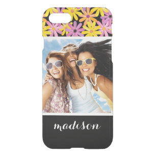 Custom Photo & Name Gerbera flowers pattern iPhone SE/8/7 Case