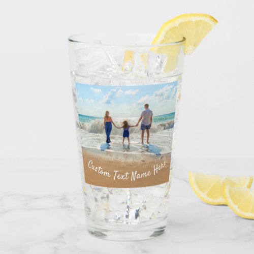 Custom Photo Name Glass Gift Your Photos and Text