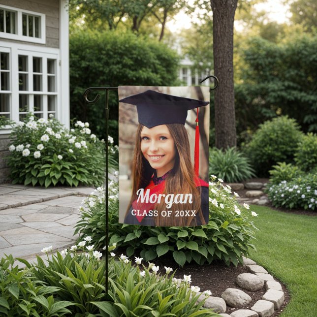 Custom Photo Name Graduate Garden Flag (Creator Uploaded)