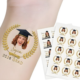Custom Photo & name Graduation Temporary Tattoos