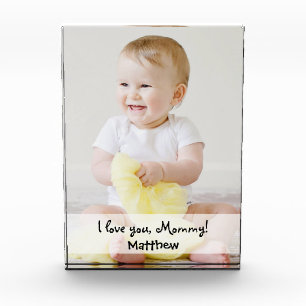 Custom Photo Name I love you mommy Block
