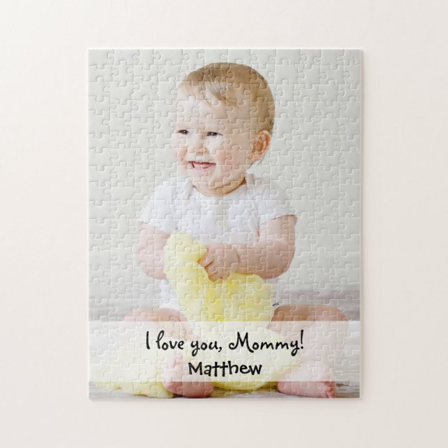 Custom Photo Name I love you mommy  Jigsaw Puzzle (Vertical)